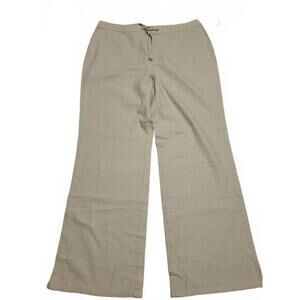 Eddie Bauer NEW Women's Beige Mercer Linen & Cotton Bootcut Pants Size‎ 16